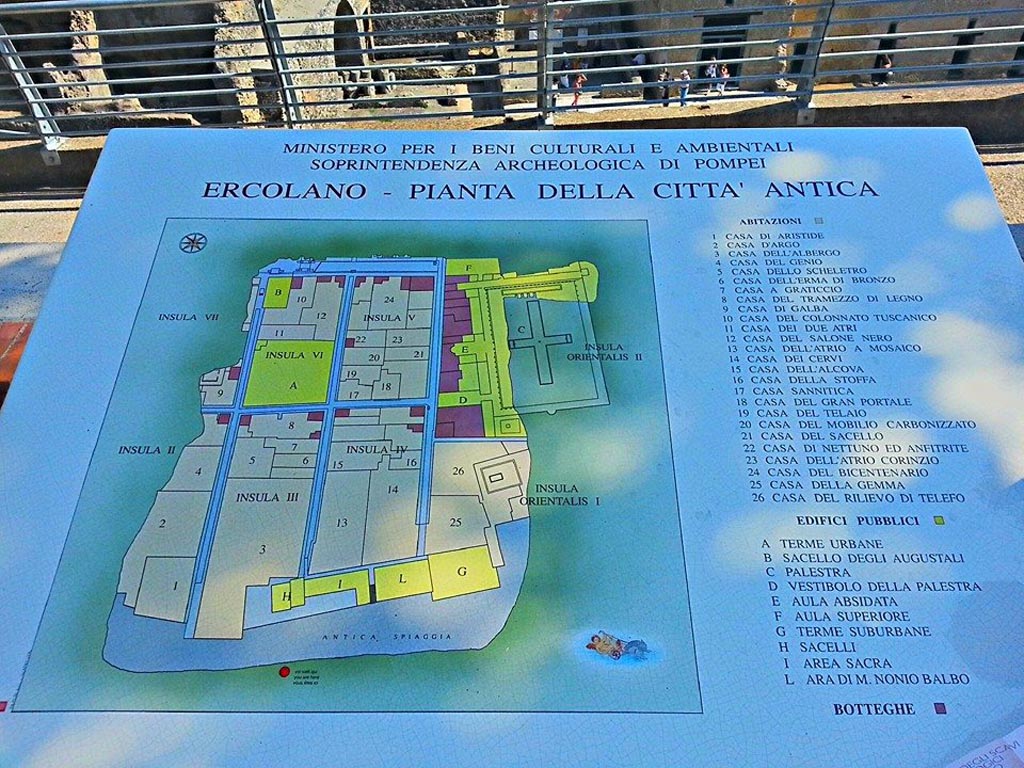 Herculaneum, photo taken between October 2014 and November 2019.
Plan of the ancient city. Photo courtesy of Giuseppe Ciaramella.